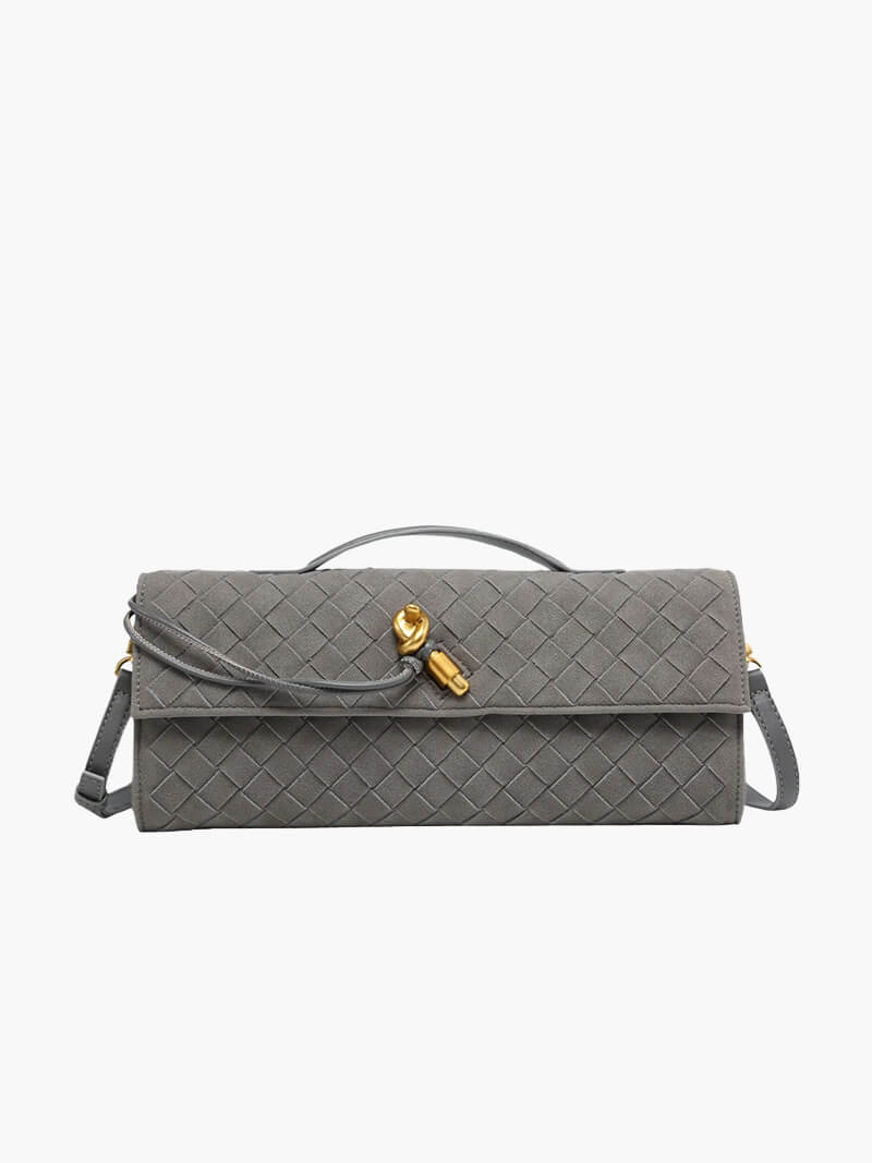 Bolsa Clutch Trançada Camurça Paige