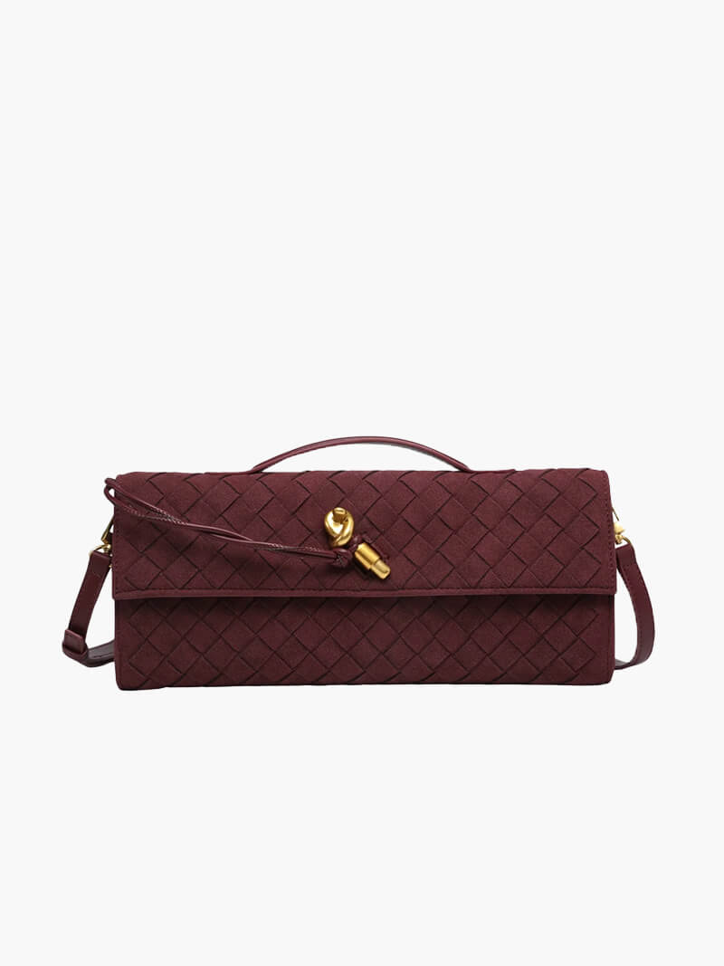 Bolsa Clutch Trançada Camurça Paige