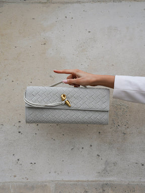 Bolsa Clutch Trançada Camurça Paige