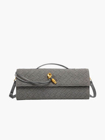 Bolsa Clutch Trançada Camurça Paige