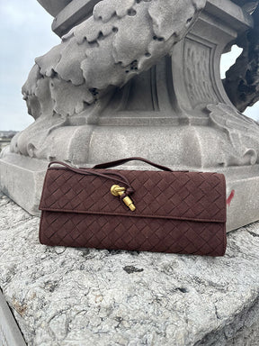 Bolsa Clutch Trançada Camurça Paige